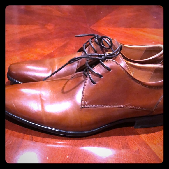 BROWN LEATHER DRESS SHOES - Picture 1 of 5